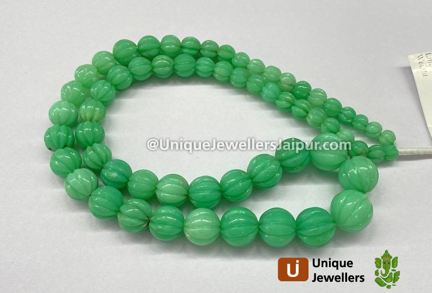 Chrysoprase Carved Pumpkin Ball Beads